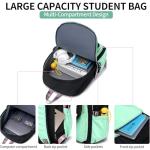 FENGDONG Teenage Girls Bookbag school Backpack Children Casual Daypack Schoolbag for Teens Green