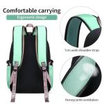FENGDONG Teenage Girls Bookbag school Backpack Children Casual Daypack Schoolbag for Teens Green