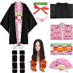 MEEZY 13 Pcs Japanese Anime Kimono Outfits Halloween Cosplay Costume for Women