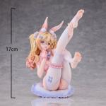 Anime Rabbit Girl Figure Glasses Bunny Girl Action Figure Cross Legged Sitting Model Original Illustration Character Figurine PVC Statues Collection Ornament