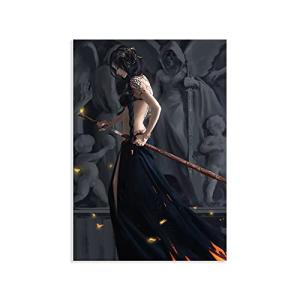 JUSULH Canvas Painting Wall Art Woman Anime Poster Sexy Beauty Warrior Picture Modern Art Abstract Decorations for Home (12x18inch,Unframed - Canvas only)