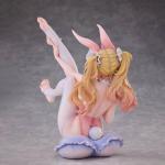 Anime Rabbit Girl Figure Glasses Bunny Girl Action Figure Cross Legged Sitting Model Original Illustration Character Figurine PVC Statues Collection Ornament