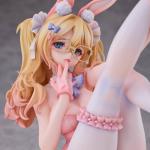 Anime Rabbit Girl Figure Glasses Bunny Girl Action Figure Cross Legged Sitting Model Original Illustration Character Figurine PVC Statues Collection Ornament