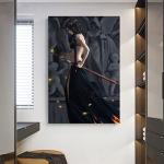 JUSULH Canvas Painting Wall Art Woman Anime Poster Sexy Beauty Warrior Picture Modern Art Abstract Decorations for Home (12x18inch,Unframed - Canvas only)