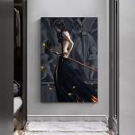 JUSULH Canvas Painting Wall Art Woman Anime Poster Sexy Beauty Warrior Picture Modern Art Abstract Decorations for Home (12x18inch,Unframed - Canvas only)