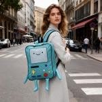 IBSLBMO Cute Cartoon Backpack Casual Travel Green Anime Bag Finn Jake Adventure Trip Breathable Portable Lightweight Backpack