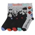 Bioworld Jujutsu Kaisen Character Art Adult 5-Pair Casual Crew Socks-OSFA