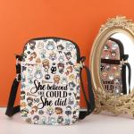 TSOTMO Cartoon Anime Gift She Believed She Could So She Did Crossbody Bag Anime Lover Gift for Women Mother (did black cat Cr)