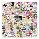 100pcs Sanrio Cartoon Stickers for Kids, Cute Hellokitty Kuromi Mymelody Stickers for Teen Girl Adult Water Bottle, Skateboard, Phone, Laptop, Bicycle, Travel Case, Guitar, Helmet