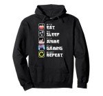 Eat Sleep Anime Repeat Hoodie for Men Boys
