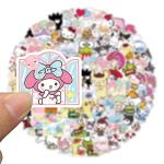 100pcs Sanrio Cartoon Stickers for Kids, Cute Hellokitty Kuromi Mymelody Stickers for Teen Girl Adult Water Bottle, Skateboard, Phone, Laptop, Bicycle, Travel Case, Guitar, Helmet