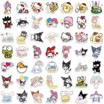 100pcs Sanrio Cartoon Stickers for Kids, Cute Hellokitty Kuromi Mymelody Stickers for Teen Girl Adult Water Bottle, Skateboard, Phone, Laptop, Bicycle, Travel Case, Guitar, Helmet