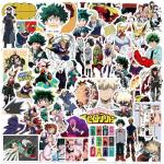 50pcs My Hero Academia Stickers for Kids, Cool Waterproof Vinyl Decal for Teen Adult Boy Laptop, Travel Case, Phone, Bike, Water Bottle, Guitar, Computer, Skateboard (My Hero)