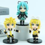 Anima kawaiii 10cm Hatsune Miku cute Girls Anime Figure Super Cute PVC model toy Kids desk decortion doll girl gift