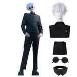 Moalioi Satoru Cosplay Anime Costume Outfit Uniform with Eye Mask Glasses Wig Full Set for Men (Satoru Wig, 2XL)