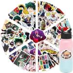 50pcs My Hero Academia Stickers for Kids, Cool Waterproof Vinyl Decal for Teen Adult Boy Laptop, Travel Case, Phone, Bike, Water Bottle, Guitar, Computer, Skateboard (My Hero)