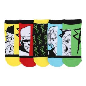 Bioworld Cyberpunk Edgerunners Character Illustrations Adult 5-Pair Casual Crew Socks