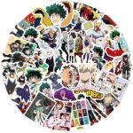 50pcs My Hero Academia Stickers for Kids, Cool Waterproof Vinyl Decal for Teen Adult Boy Laptop, Travel Case, Phone, Bike, Water Bottle, Guitar, Computer, Skateboard (My Hero)