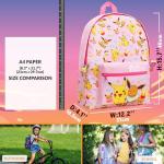Pokemon Backpack for Kids Teens Boys Girls Pikachu Anime Bookbag Daypack Bag School Sports Gifts for Kids (Pink)