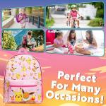 Pokemon Backpack for Kids Teens Boys Girls Pikachu Anime Bookbag Daypack Bag School Sports Gifts for Kids (Pink)