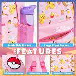 Pokemon Backpack for Kids Teens Boys Girls Pikachu Anime Bookbag Daypack Bag School Sports Gifts for Kids (Pink)