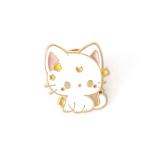 2pcs Anime Cat Brooch Pins For Women Enamel Pins for Backpacks Clothing Jackets Hats Cat Decoration Lady Gifts (white+purple)