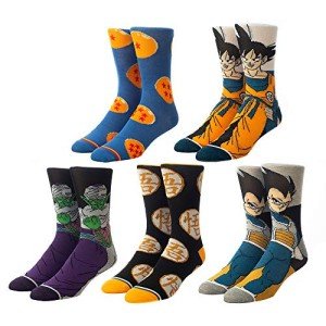 Dragon Ball Men's Crew Socks - Set of 5