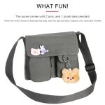 Phaoullzon Kawaii Crossbody Bag Cute Messenger Bags Canvas Shoulder Purse Gifts for Teens