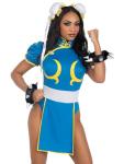 Leg Avenue Women's Street Fighter Chunli Costume, Medium/Large, Blue