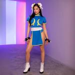 Leg Avenue Women's Street Fighter Chunli Costume, Medium/Large, Blue