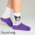 Hello Kitty Women Socks Pack of 5 Calf Length Character Socks Novelty Anime Kawaii Sock Set Kuromi Cinnamoroll Gifts for Her