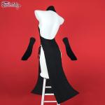 KORURACLUB Sexy Dress Cheongsam Halloween Costume premium sweater cosplay lingerie High Slit Long Dress (Black, XS/M)
