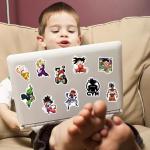 Tvoip 100Pcs Anime Stickers Pack, Cartoon Characters Stickers Movie Decorative Sticker for Water Bottle Laptop Luggage Skateboard Planner, Waterproof Vinyl Horror Decals for Teens Adults