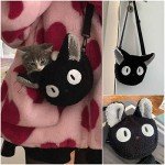 Kawaii Cat Plush Crossbody Bag for Girls