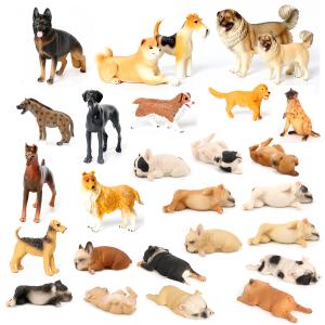 Realistic French Bulldog Figurines Solid Dog Model Figures Toys Christmas Birthday Gift Party Decoration for Kids Toddlers