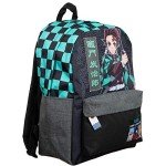 Demon Slayer Tanjiro Checkered Backpack - Multi-Color