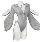 KORURACLUB Cosplay Sexy Bunny Outfit Cosplay lingerie for women Animal Costumes Bunny Bodysuit (Grey,XS-M)