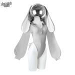 KORURACLUB Cosplay Sexy Bunny Outfit Cosplay lingerie for women Animal Costumes Bunny Bodysuit (Grey,XS-M)