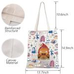 TGBJE Animation Tote Bag Anime Demon Grocery Bag Japanese Anime Gift Movie Character Inspired Shoulder Bag Anime Fire Gift (Fire 2004 tote)