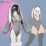KORURACLUB Cosplay Sexy Bunny Outfit Cosplay lingerie for women Animal Costumes Bunny Bodysuit (Grey,XS-M)