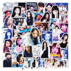 50pcs NewJeans Korean Idol Stickers for Teens, Sticker for Water Bottle,Laptop,Waterproof Vinyl Decals for Teen Adult Party Supply Favor Decor (U)