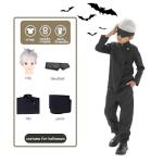 ZNTU Kids Gojo Costume with Wig, Blindfold – High School Uniform Halloween Outfit for Boys (53.2–57.0" (135–145 cm))