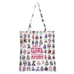 Funny Anime Tote Bag, Anime Gifts Anime Merch, Anime Lover Reusable Grocery Bags Kawaii Stuff Beach Bag, Christmas Birthday Graduation Gifts for Women Daughter Sister, Shopping Bags Weekender Bag