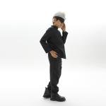 ZNTU Kids Gojo Costume with Wig, Blindfold – High School Uniform Halloween Outfit for Boys (53.2–57.0" (135–145 cm))