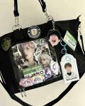 WELLRI Ita Bag with Insert Kpop Plushies Tote Bag Kawaii Anime Pin Display Crossbody Shoulder Messenger Bag