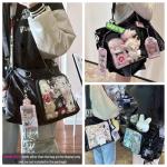 WELLRI Ita Bag with Insert Kpop Plushies Tote Bag Kawaii Anime Pin Display Crossbody Shoulder Messenger Bag