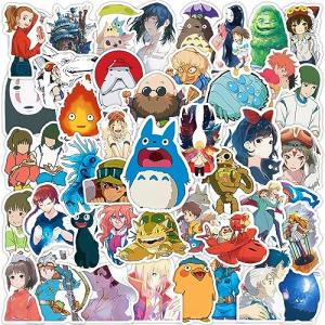 50pcs Cartoon Miyazaki Hayao Stickers for Kids,Vinyl Waterproof Miyazaki Hayao Decal for Water Bottle Laptop Toy Sticker for DIY Decorate Bumper Phone Hard Hat Kids Teens Gifts