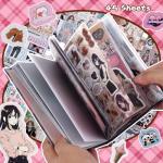 Tmtains 800Pcs Japanese Manga Style Sticker Book Heisei Retro Romantic Series Comic Books Style Material Decoration Korean Sticker Aesthetic Japanese Stickers Book for Adults Valentine Gifts (Girl)