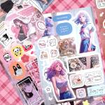Tmtains 800Pcs Japanese Manga Style Sticker Book Heisei Retro Romantic Series Comic Books Style Material Decoration Korean Sticker Aesthetic Japanese Stickers Book for Adults Valentine Gifts (Girl)