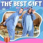 CANASOUR Animal Onesie Kids Halloween Costumes Anime Cosplay Green Animal One Piece Pajamas Unisex 4-12 Years (Blue, 10-12 Years)